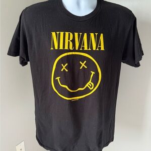 Official Live Nation Nirvana 2020 Nevermind Smiley Face T-Shirt‎ Black Size M